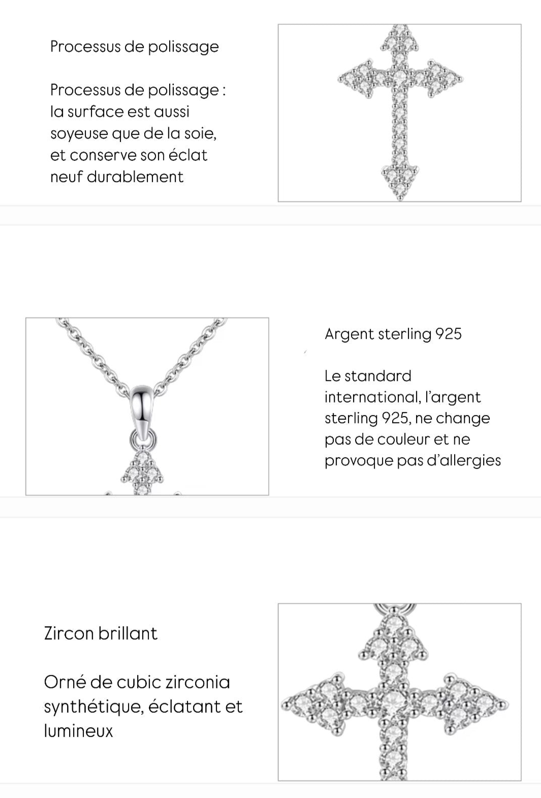 Collier Croix -argent 925