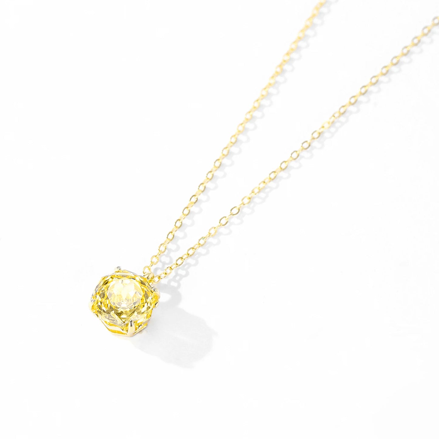 Collier Pendentif Aurora– Argent 925 & Zircon jaune
