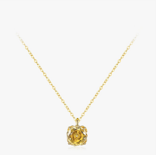 Collier Pendentif Aurora– Argent 925 & Zircon jaune
